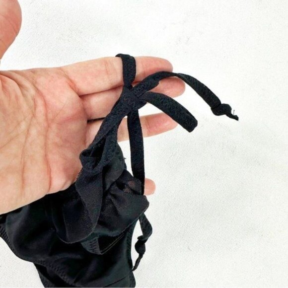 NEW Chaser Ruffle Tie Side Bikini Bottom Black Size M - Picture 5 of 9
